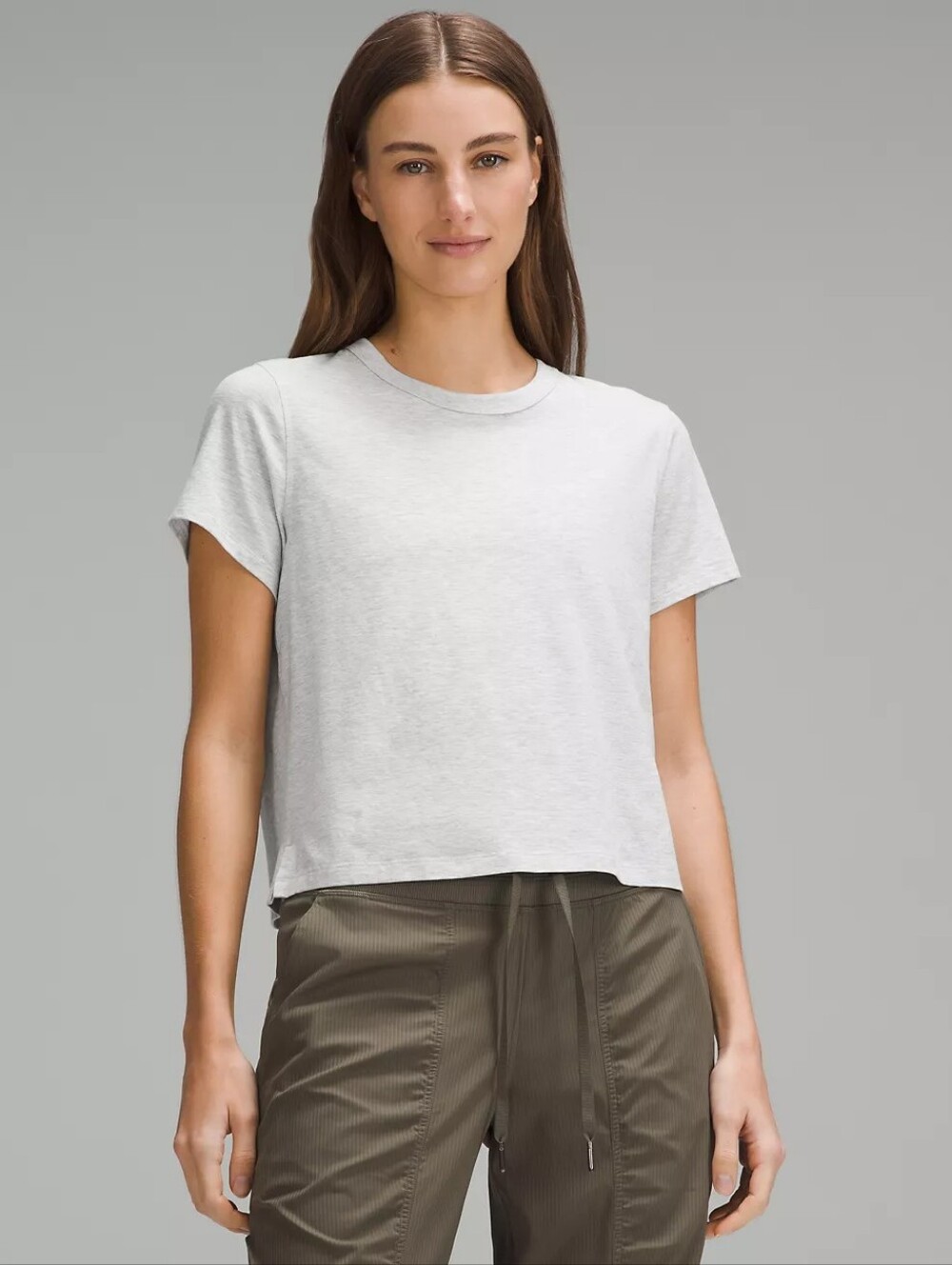 Lululemon 🍋 Classic Fit Cotton Blend🔹 T-Shirt Ultra Light Grey 📐4